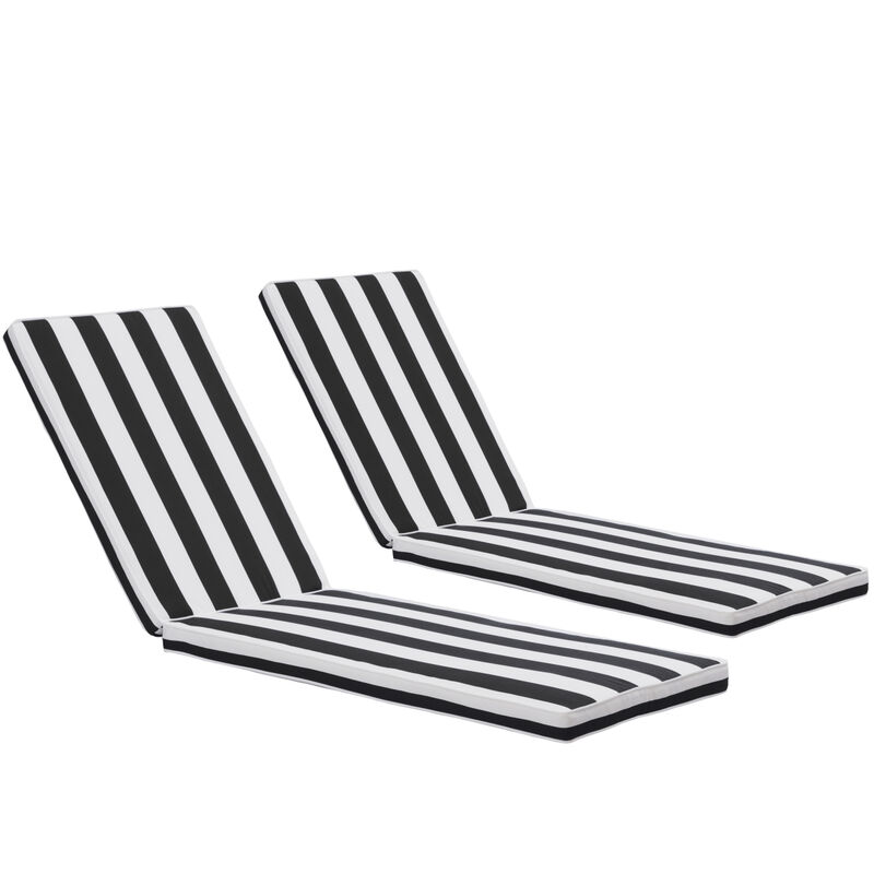 2 Pieces Set Outdoor Lounge Chair Cushion Replacement Patio Furniture Seat Cushion Chaise Lounge