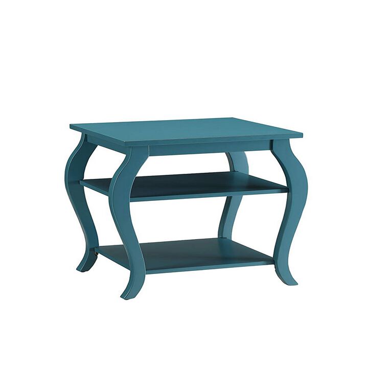Becci End Table, Teal-Benzara