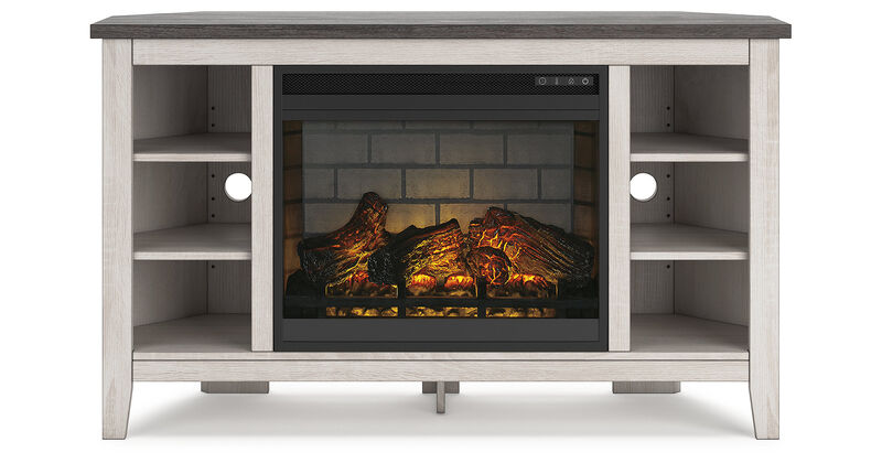 Dorrinson Corner TV Stand with Electric Fireplace