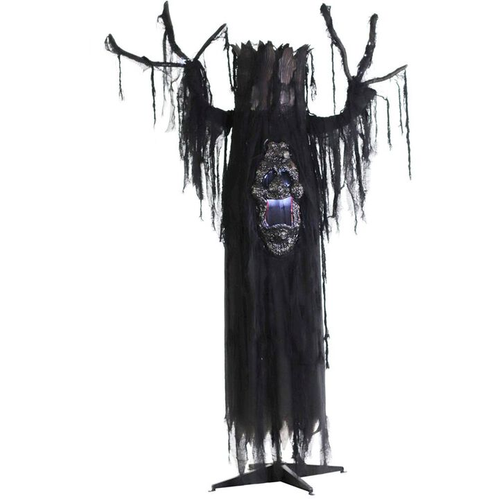 Haunted Hill Farm Animated Black Ghost Tree with light and sound