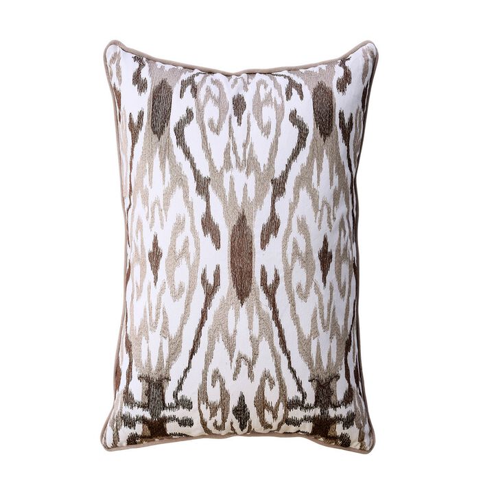 Contemporary Style Abstract Pattern Design Cotton Throw Pillow, Set of 2-Benzara