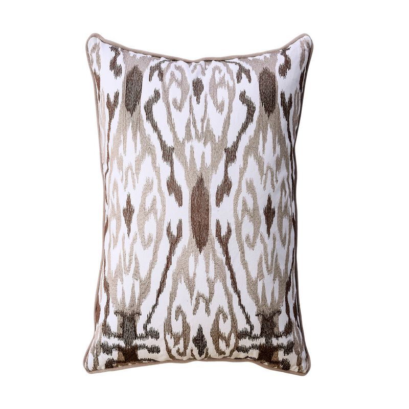 Contemporary Style Abstract Pattern Design Cotton Throw Pillow, Set of 2-Benzara