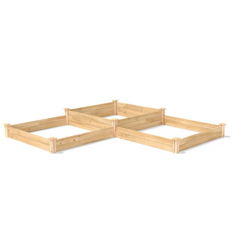 QuikFurn Farmhouse Cedar Wood Raised Garden Bed 4 ft x 12 ft