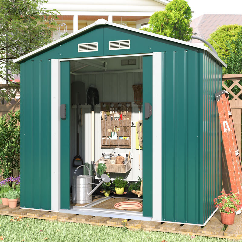 4.2’ x 7’ Outdoor Storage Shed with Sliding Door