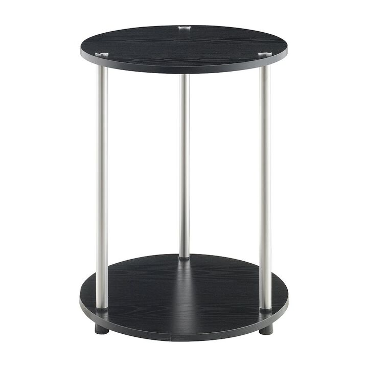 Convenience Concepts Designs2Go No Tools 2 Tier Round End Table