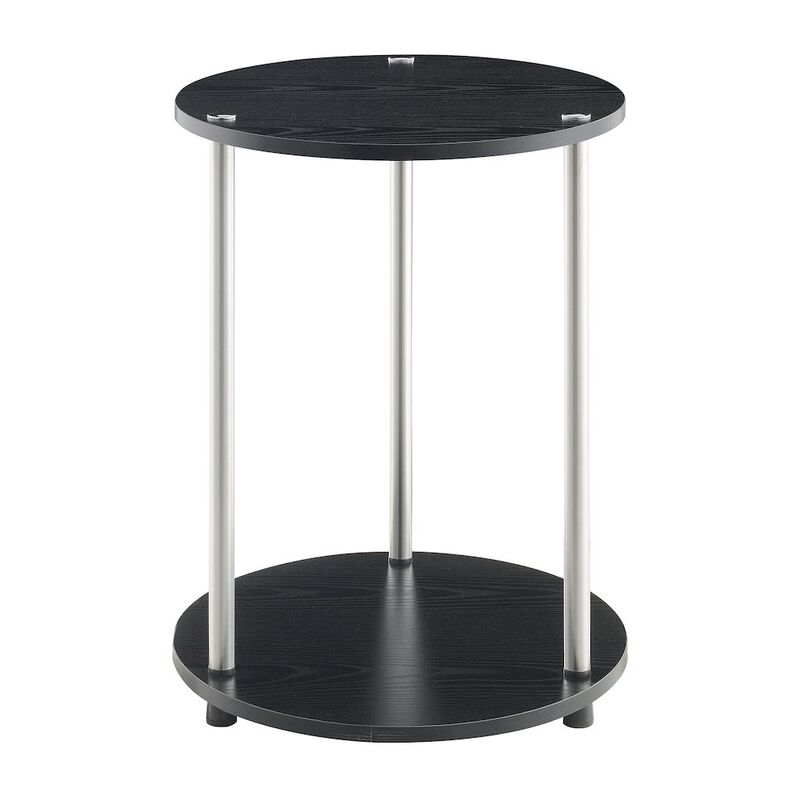 Convenience Concepts Designs2Go No Tools 2 Tier Round End Table