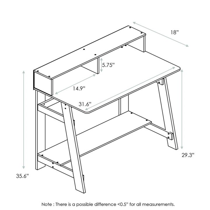 Furinno Furinno 14054DWN Simplistic A Frame Computer Desk, Dark Walnut