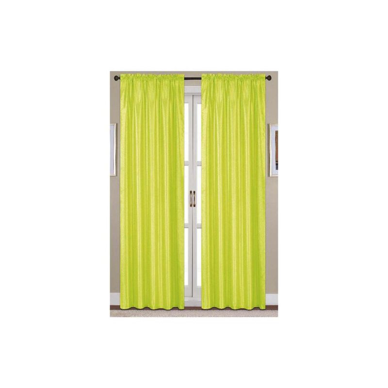 RT Designers Collection Nikki Faux Silk Rod Pocket Curtain Panel - 54 x 95, Green