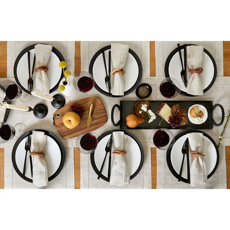 Solino Home 100% Pure Linen Table Runner | Classic Hemstitch for Thanksgiving, Christmas