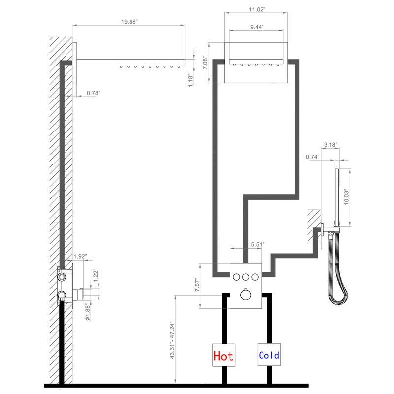 Dual Shower Heads and Handheld with Valve