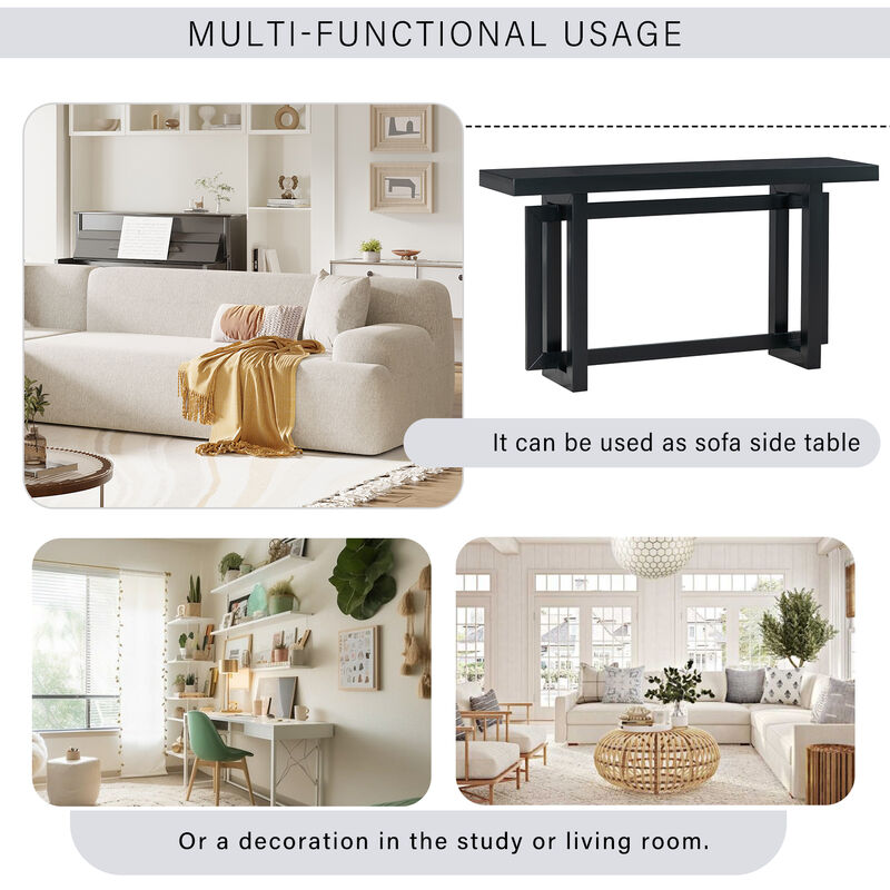 Merax Contemporary Console Table with Wood Top