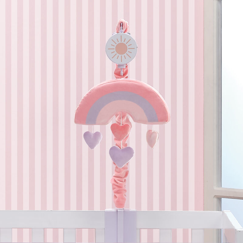 Bedtime Originals Rainbow Hearts Musical Baby Crib Mobile - Pink, Purple, Love