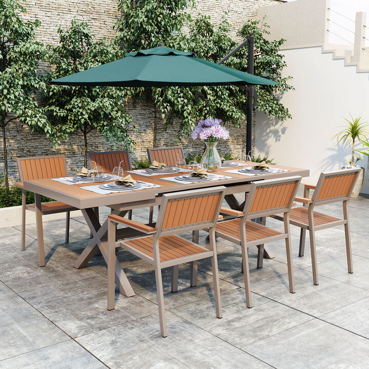 Merax Outdoor Dining Table Chairs Set