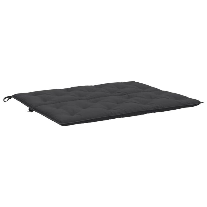 Claire Outdoor Cushion for Bench, 47 Inch, Black Tufted Oxford Fabric - Benzara