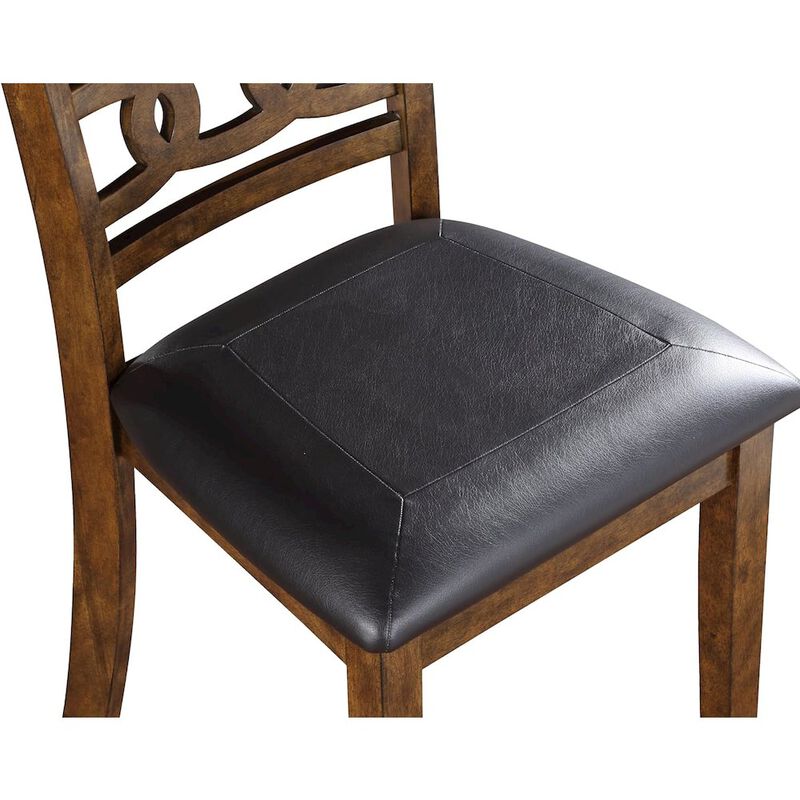 New Classic Furniture Gia Brown Wood Dining Chair with PU Seat (Set of 6)