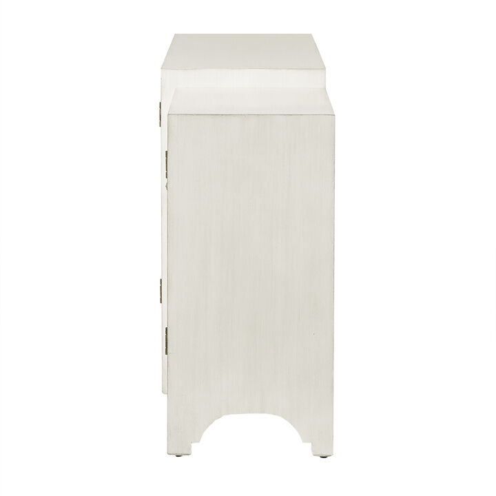 Gracie Mills Roslyn Mirrored Quatrefoil Dining Buffet Kitchen Storage Cabinet