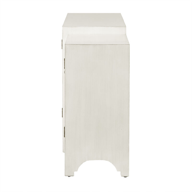 Gracie Mills Roslyn Mirrored Quatrefoil Dining Buffet Kitchen Storage Cabinet