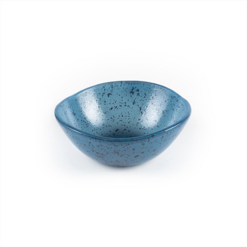 Glass Dinnerware dia.5.5" h:2" 14 oz. Round Blue Glass Bowl (Set of 2)