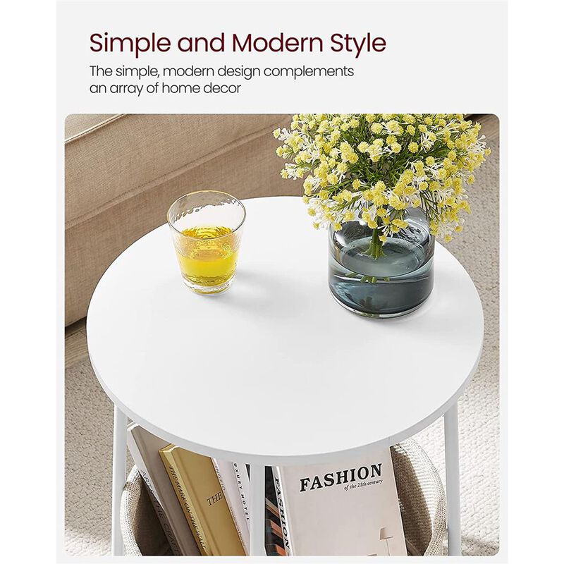 Modern Nightstand with Fabric Basket for Stylish and Functional Storage