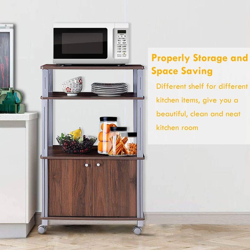 Microwave Rack Stand Rolling Storage Cart