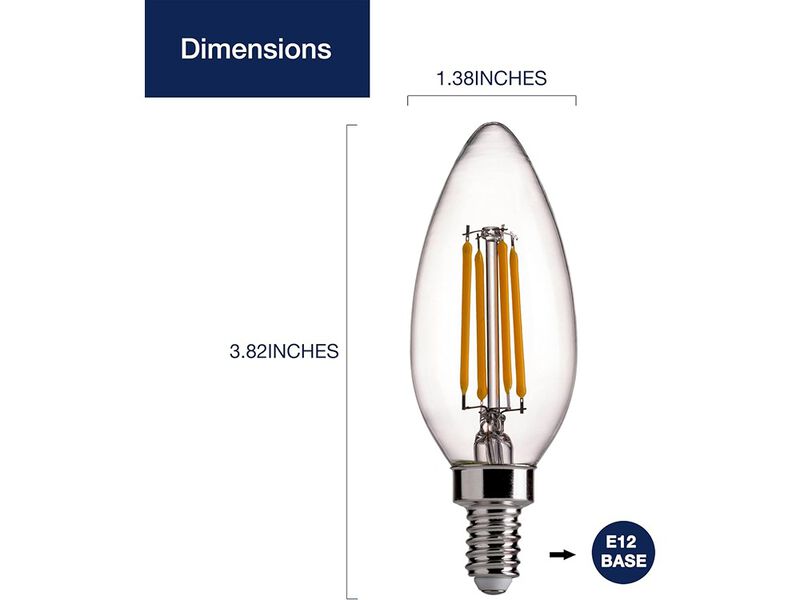 FLSNT B11 E12 LED Candelabra Bulbs 60W Equivalent