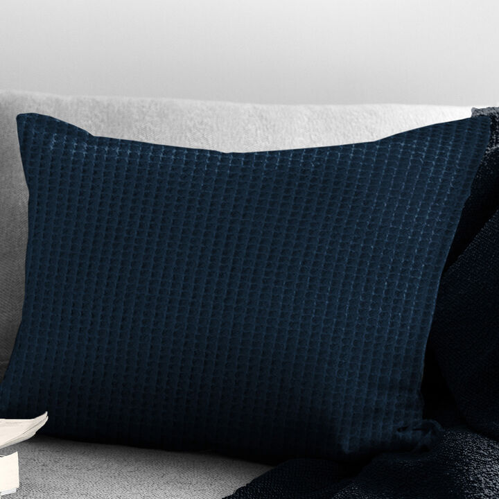 6ix Tailors Fine Linens Classic Waffle Navy Decorative Throw Pillows