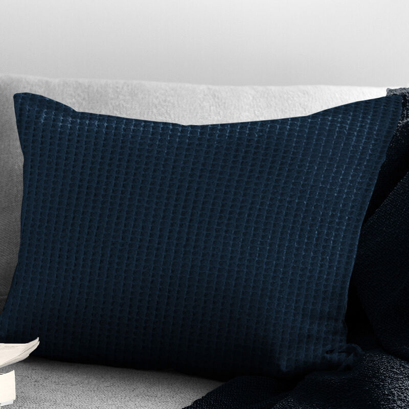 6ix Tailors Fine Linens Classic Waffle Navy Decorative Throw Pillows