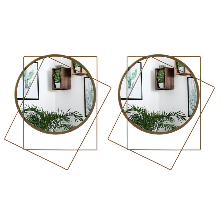 Set of 2 Star Shaped Wall Mounted Mirror