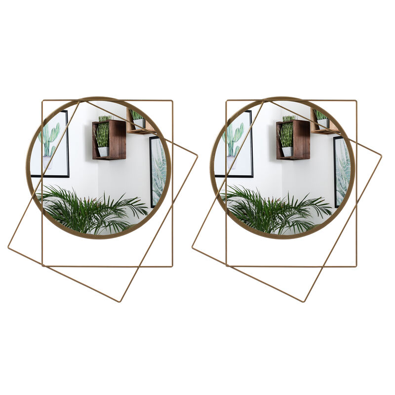 Set of 2 Star Shaped Wall Mounted Mirror