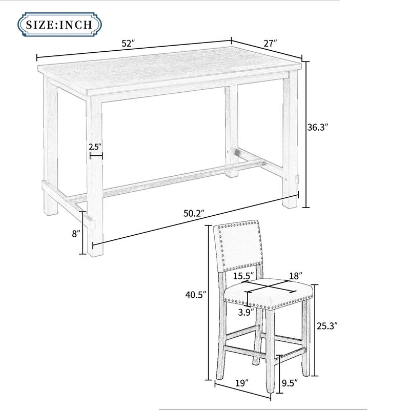 Merax 5-Piece Counter Height Dining Set
