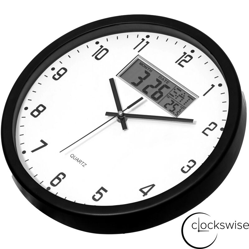 Clockswise 12-inch Wall Clock, Non-Ticking Analog