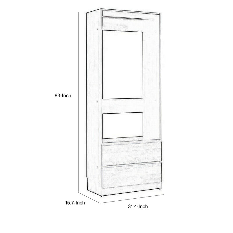 Dee Modular Closet System, 1 Metal Hanging Rod and 2 Drawer, Black Finish