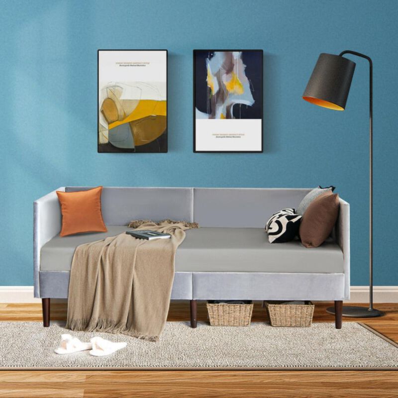 Hivvago Twin Size Daybed Frame with Sturdy Wooden Slat Support