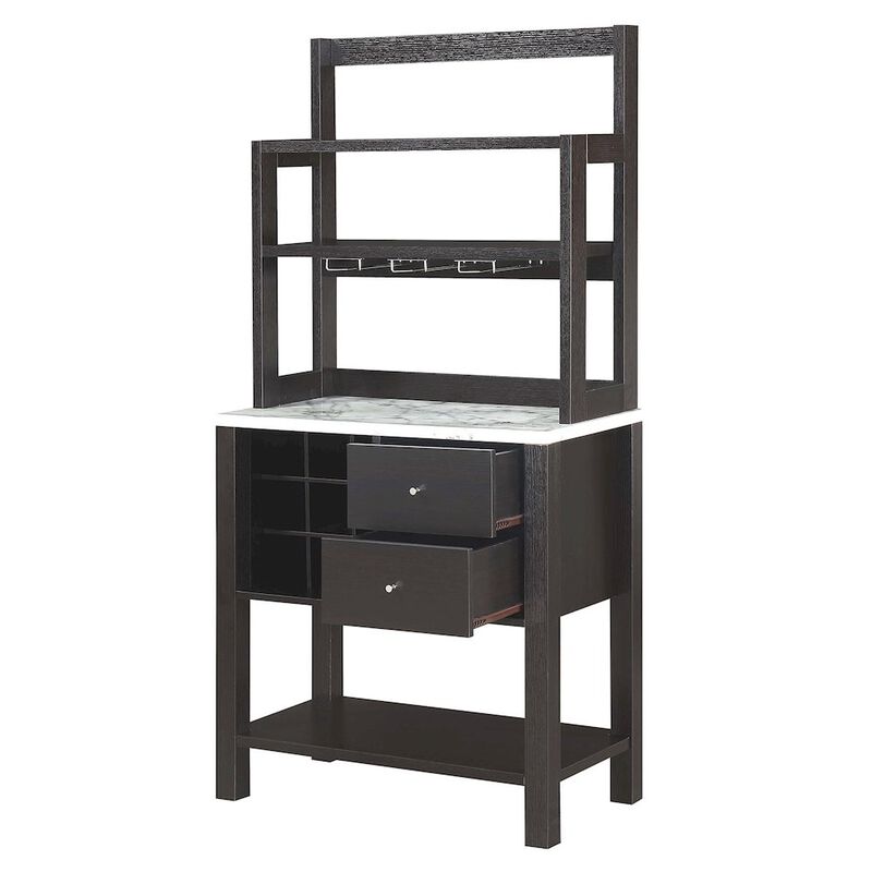 Convience Concept, Inc. Newport 2 Drawer Serving Bar with Wine Rack and Shelves