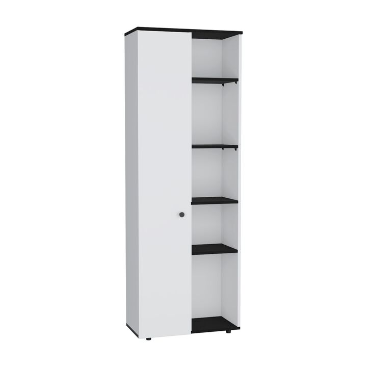 Hoyt Kitchen Pantry Storage Cabinet With and Five Interior and Exterior Shelves
