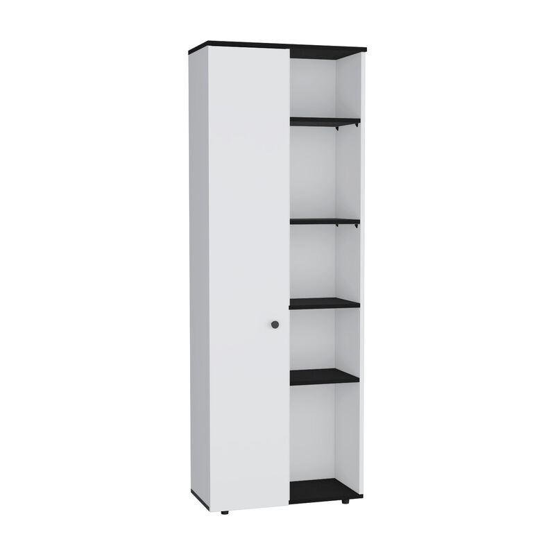 Hoyt Kitchen Pantry Storage Cabinet With and Five Interior and Exterior Shelves