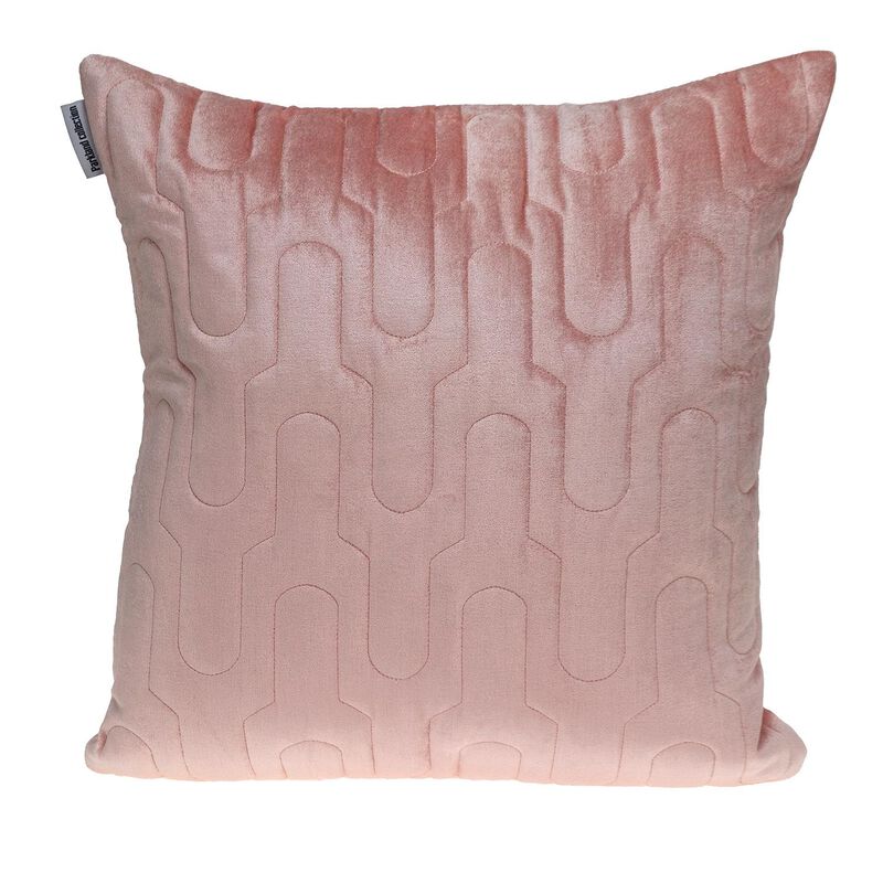 20" Pink Cotton Transitional Throw Pillow