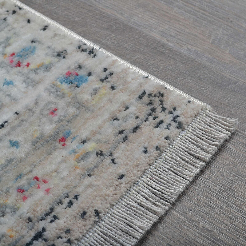 RUGSOTIC CARPETS MACHINE MADE POLYESTER AREA RUGS  - 5'x7'10'', Rectangle Shape, Multicolor Color, Classic Oriental Traditional  Design, Low Pile Machine Made Area Rugs (M00091)