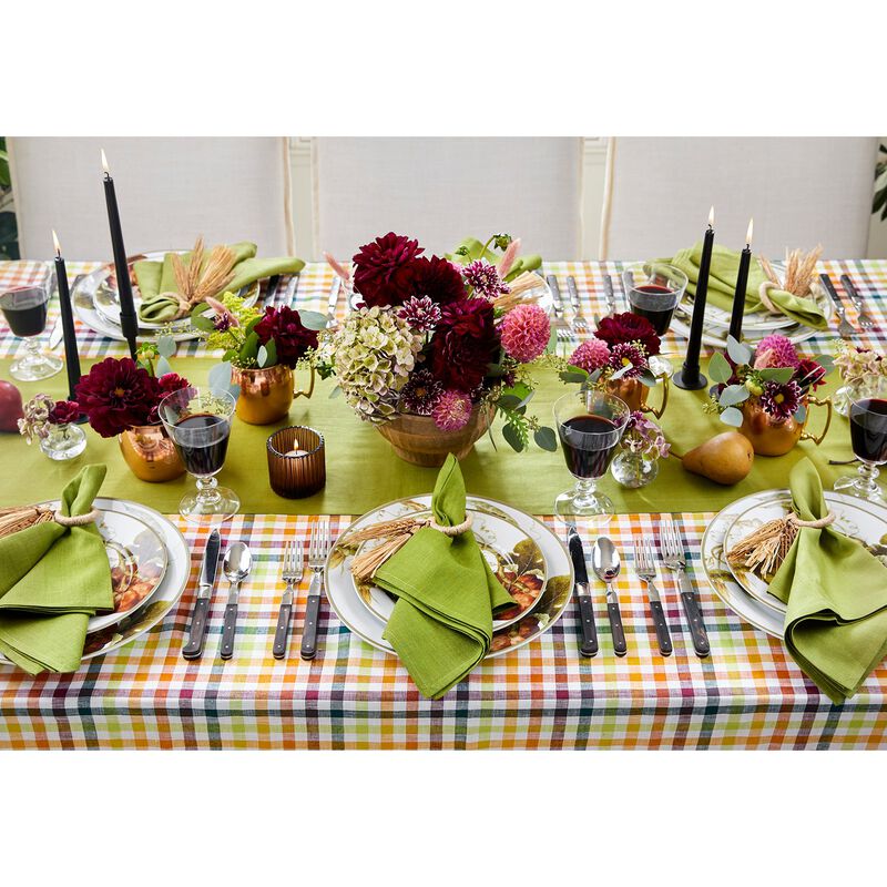Solino Home 100% Pure Linen Tablecloth | Gingham Check for Spring and Easter