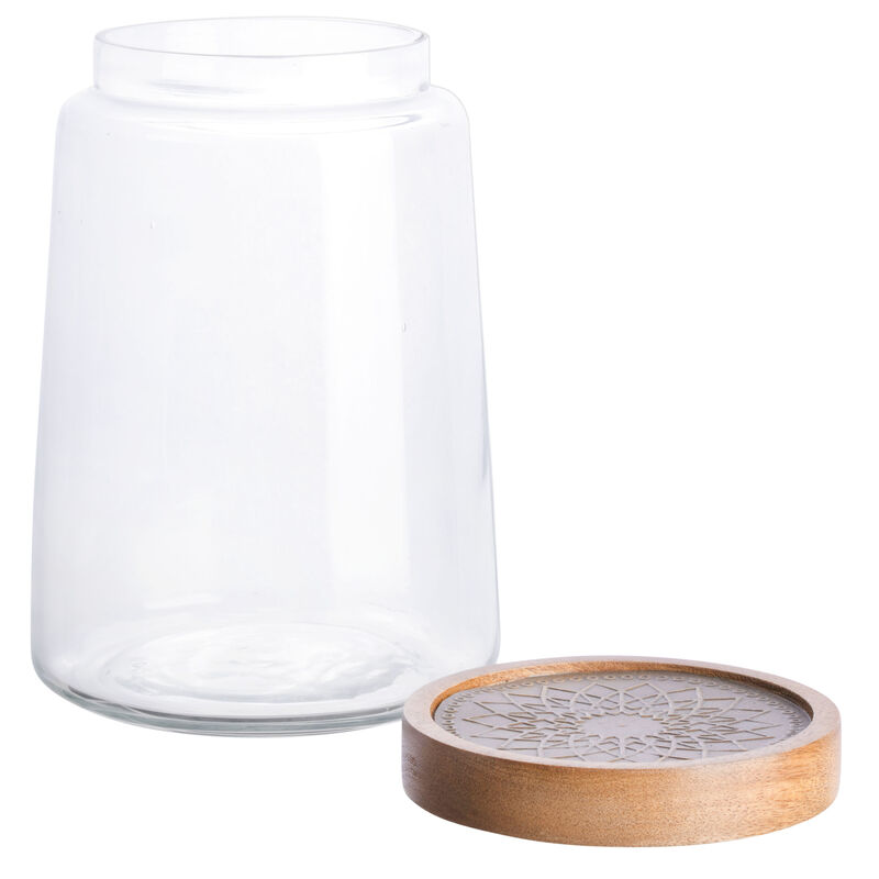 Cravings By Chrissy Teigen 5.75 Inch Glass Canister with Wood Lid