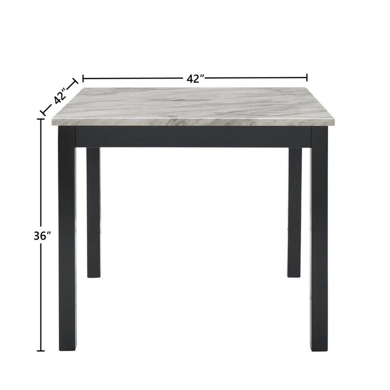 New Classic Furniture Furniture Celeste 5-Piece Faux Marble & Wood Counter Set in Black