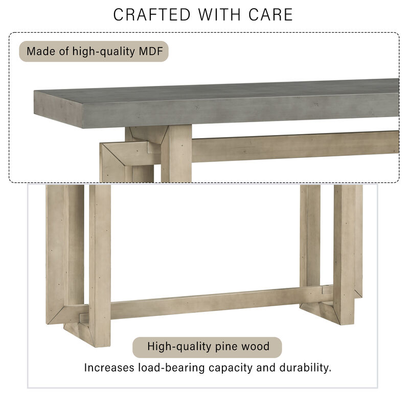 Merax Contemporary Console Table with Wood Top
