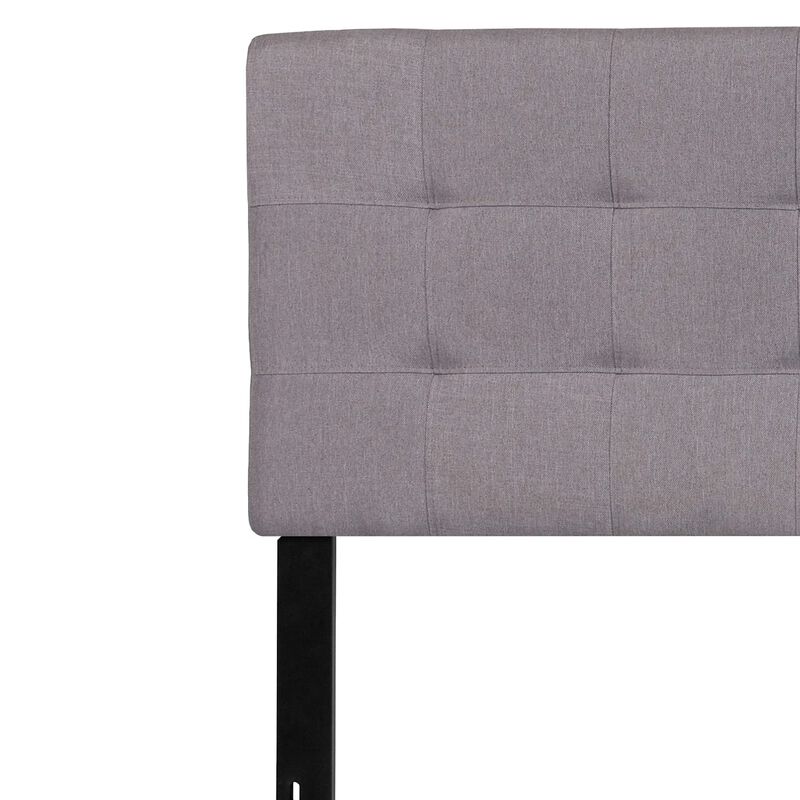 Flash Furniture Bedford Tufted Upholstered King Size Headboard in Light Gray Fabric
