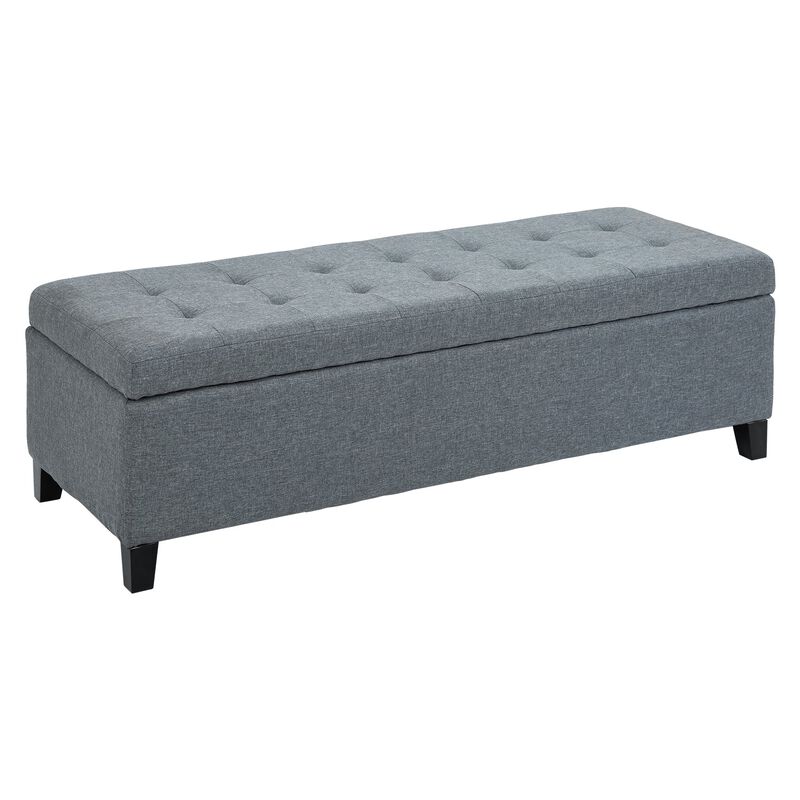 Spacious Brown Seat: 50" Lift-Top Ottoman Storage Bench