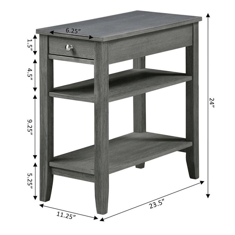 Convenience Concepts American Heritage 1 Drawer Chairside End Table with Shelves