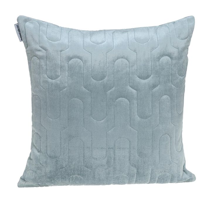 20" Gray and Blue Cotton Throw Pillow
