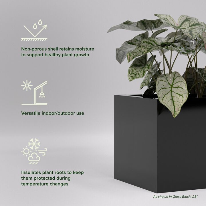 Greenline Fiberglass Jack Medium Indoor/Outdoor Square Cube Planter - 16 in x 16 in x 16 in