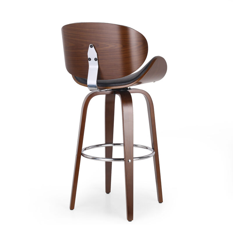 Merax Mid-Century Modern Upholstered Swivel Barstool