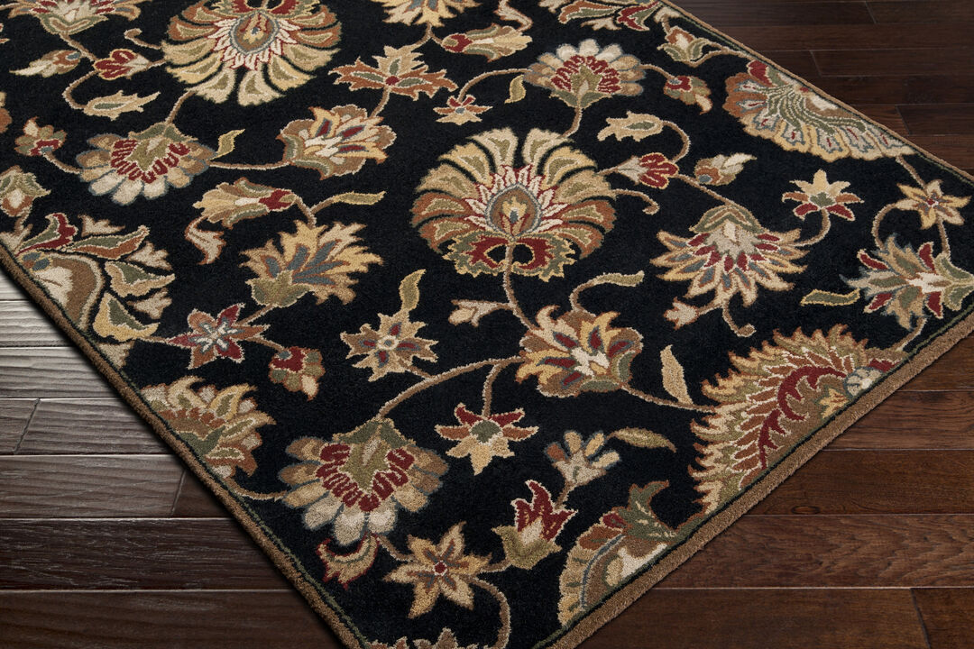 Caesar CAE-1027 2' x 4' Hearth Black Rug