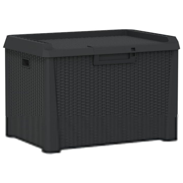 Outdoor Storage Box, 33 Gallon Capacity 29 Inch Weather Resistant Gray - Benzara
